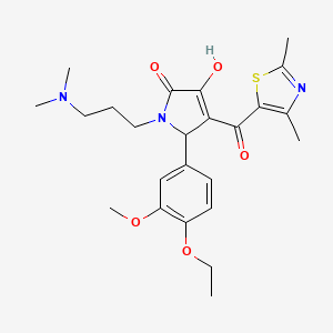 molecular formula C24H31N3O5S B4097808 1-[3-(dimethylamino)propyl]-3-(2,4-dimethyl-1,3-thiazole-5-carbonyl)-2-(4-ethoxy-3-methoxyphenyl)-4-hydroxy-2H-pyrrol-5-one 