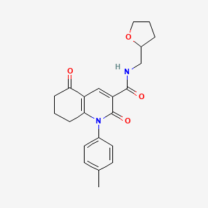 molecular formula C22H24N2O4 B4097814 1-(4-methylphenyl)-2,5-dioxo-N-(tetrahydro-2-furanylmethyl)-1,2,5,6,7,8-hexahydro-3-quinolinecarboxamide 