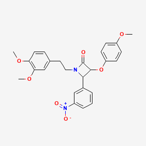 1-[2-(3,4-Dimethoxyphenyl)ethyl]-3-(4-methoxyphenoxy)-4-(3-nitrophenyl)azetidin-2-one