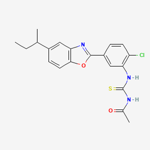 molecular formula C20H20ClN3O2S B4097828 N-({5-[5-(butan-2-yl)-1,3-benzoxazol-2-yl]-2-chlorophenyl}carbamothioyl)acetamide 