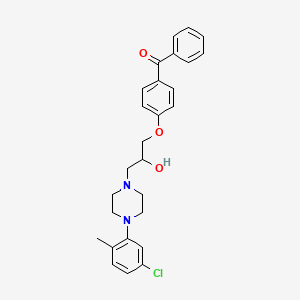 molecular formula C27H29ClN2O3 B4097839 (4-{3-[4-(5-Chloro-2-methylphenyl)piperazin-1-yl]-2-hydroxypropoxy}phenyl)(phenyl)methanone 