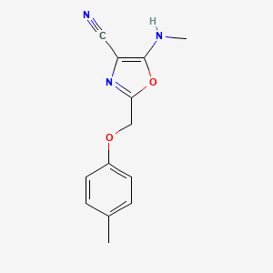 5-(methylamino)-2-[(4-methylphenoxy)methyl]-1,3-oxazole-4-carbonitrile