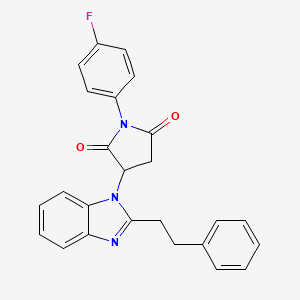 1-(4-fluorophenyl)-3-[2-(2-phenylethyl)-1H-benzimidazol-1-yl]pyrrolidine-2,5-dione