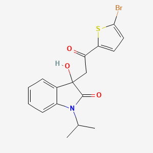 molecular formula C17H16BrNO3S B4097886 3-[2-(5-bromothiophen-2-yl)-2-oxoethyl]-3-hydroxy-1-(propan-2-yl)-1,3-dihydro-2H-indol-2-one 