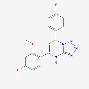 molecular formula C18H16FN5O2 B4097892 5-(2,4-dimethoxyphenyl)-7-(4-fluorophenyl)-4,7-dihydrotetrazolo[1,5-a]pyrimidine 