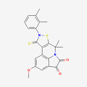 molecular formula C23H20N2O3S2 B4097908 9-(2,3-dimethylphenyl)-2-methoxy-7,7-dimethyl-10-thioxo-9,10-dihydro-7H-isothiazolo[5,4-c]pyrrolo[3,2,1-ij]quinoline-4,5-dione 