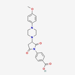 molecular formula C22H23N3O5 B4097913 4-{3-[4-(4-Methoxyphenyl)piperazin-1-yl]-2,5-dioxopyrrolidin-1-yl}benzoic acid 