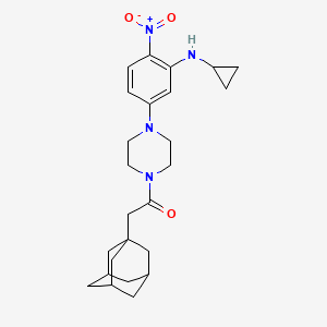 5-[4-(1-adamantylacetyl)-1-piperazinyl]-N-cyclopropyl-2-nitroaniline