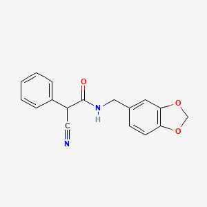 N-(1,3-benzodioxol-5-ylmethyl)-2-cyano-2-phenylacetamide