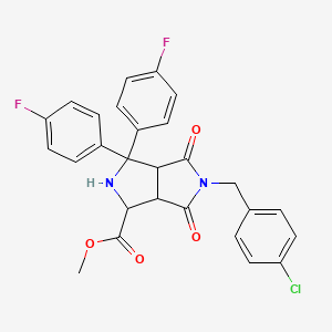 Methyl 5-[(4-chlorophenyl)methyl]-3,3-bis(4-fluorophenyl)-4,6-dioxo-1,2,3a,6a-tetrahydropyrrolo[3,4-c]pyrrole-1-carboxylate