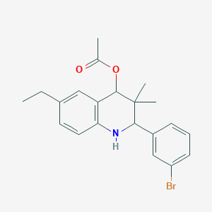 2-(3-Bromophenyl)-6-ethyl-3,3-dimethyl-1,2,3,4-tetrahydroquinolin-4-yl acetate