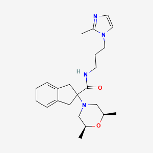 molecular formula C23H32N4O2 B4098012 2-[(2R*,6S*)-2,6-dimethyl-4-morpholinyl]-N-[3-(2-methyl-1H-imidazol-1-yl)propyl]-2-indanecarboxamide 