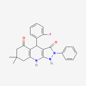 4-(2-fluorophenyl)-7,7-dimethyl-2-phenyl-4,7,8,9-tetrahydro-1H-pyrazolo[3,4-b]quinoline-3,5(2H,6H)-dione