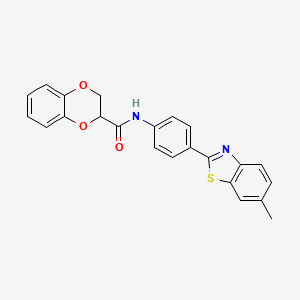 N-[4-(6-methyl-1,3-benzothiazol-2-yl)phenyl]-2,3-dihydro-1,4-benzodioxine-2-carboxamide