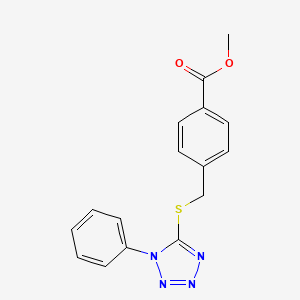 molecular formula C16H14N4O2S B4098049 methyl 4-{[(1-phenyl-1H-tetrazol-5-yl)sulfanyl]methyl}benzoate 