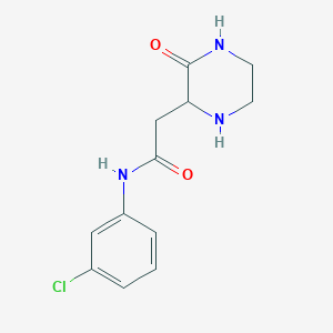 molecular formula C12H14ClN3O2 B4098081 N-(3-chlorophenyl)-2-(3-oxopiperazin-2-yl)acetamide 