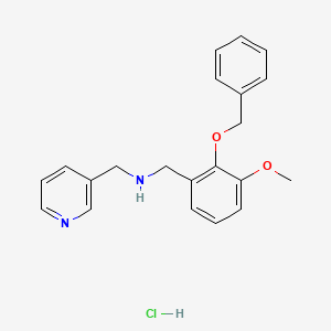 N-[(3-methoxy-2-phenylmethoxyphenyl)methyl]-1-pyridin-3-ylmethanamine;hydrochloride