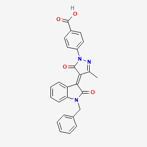 molecular formula C26H19N3O4 B4098093 4-[4-(1-benzyl-2-oxo-1,2-dihydro-3H-indol-3-ylidene)-3-methyl-5-oxo-4,5-dihydro-1H-pyrazol-1-yl]benzoic acid 