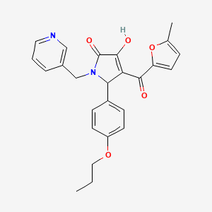 molecular formula C25H24N2O5 B4098099 3-Hydroxy-4-[(5-methyl(2-furyl))carbonyl]-5-(4-propoxyphenyl)-1-(3-pyridylmeth yl)-3-pyrrolin-2-one 