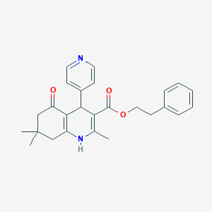 molecular formula C26H28N2O3 B409810 2-Phenylethyl 2,7,7-trimethyl-5-oxo-4-(4-pyridinyl)-1,4,5,6,7,8-hexahydro-3-quinolinecarboxylate 