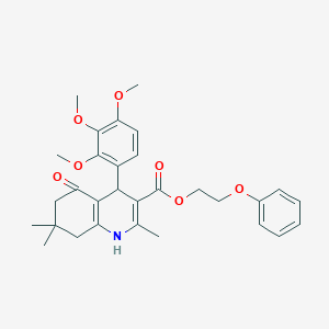 molecular formula C30H35NO7 B409812 2-Phenoxyethyl 2,7,7-trimethyl-5-oxo-4-(2,3,4-trimethoxyphenyl)-1,4,5,6,7,8-hexahydro-3-quinolinecarboxylate 