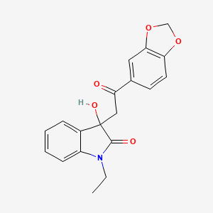 molecular formula C19H17NO5 B4098120 3-[2-(2H-1,3-BENZODIOXOL-5-YL)-2-OXOETHYL]-1-ETHYL-3-HYDROXY-2,3-DIHYDRO-1H-INDOL-2-ONE 