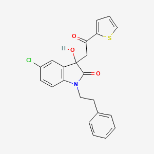 5-chloro-3-hydroxy-3-[2-oxo-2-(thiophen-2-yl)ethyl]-1-(2-phenylethyl)-1,3-dihydro-2H-indol-2-one