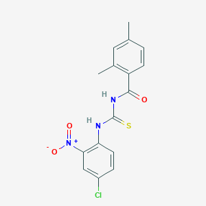 molecular formula C16H14ClN3O3S B4098163 N-{[(4-chloro-2-nitrophenyl)amino]carbonothioyl}-2,4-dimethylbenzamide 