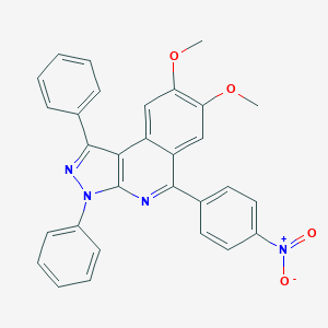 molecular formula C30H22N4O4 B409818 7,8-Dimethoxy-5-(4-nitro-phenyl)-1,3-diphenyl-3H-pyrazolo[3,4-c]isoquinoline 