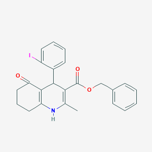 molecular formula C24H22INO3 B409819 Benzyl 4-(2-iodophenyl)-2-methyl-5-oxo-1,4,5,6,7,8-hexahydro-3-quinolinecarboxylate 