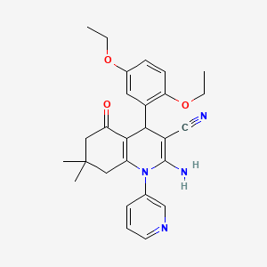 2-amino-4-(2,5-diethoxyphenyl)-7,7-dimethyl-5-oxo-1-(3-pyridinyl)-1,4,5,6,7,8-hexahydro-3-quinolinecarbonitrile