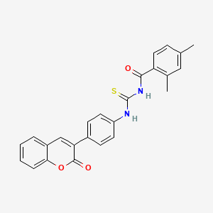 molecular formula C25H20N2O3S B4098292 2,4-dimethyl-N-({[4-(2-oxo-2H-chromen-3-yl)phenyl]amino}carbonothioyl)benzamide 