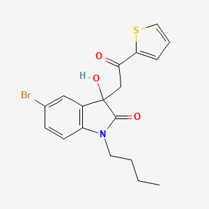 5-bromo-1-butyl-3-hydroxy-3-[2-oxo-2-(thiophen-2-yl)ethyl]-1,3-dihydro-2H-indol-2-one