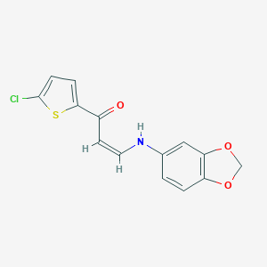 molecular formula C14H10ClNO3S B409830 3-(1,3-Benzodioxol-5-ylamino)-1-(5-chloro-2-thienyl)-2-propen-1-one 