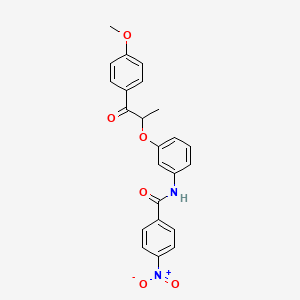 molecular formula C23H20N2O6 B4098307 N-{3-[2-(4-methoxyphenyl)-1-methyl-2-oxoethoxy]phenyl}-4-nitrobenzamide 