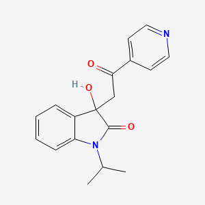 3-hydroxy-3-[2-oxo-2-(pyridin-4-yl)ethyl]-1-(propan-2-yl)-1,3-dihydro-2H-indol-2-one