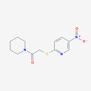 molecular formula C12H15N3O3S B4098328 5-nitro-2-{[2-oxo-2-(1-piperidinyl)ethyl]thio}pyridine 