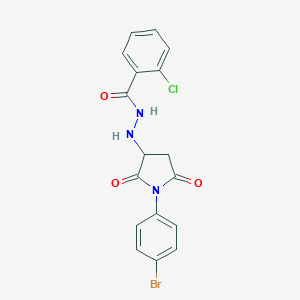 molecular formula C17H13BrClN3O3 B409834 N'-[1-(4-bromophenyl)-2,5-dioxo-3-pyrrolidinyl]-2-chlorobenzohydrazide 