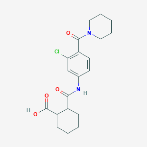 2-[[3-Chloro-4-(piperidine-1-carbonyl)phenyl]carbamoyl]cyclohexane-1-carboxylic acid