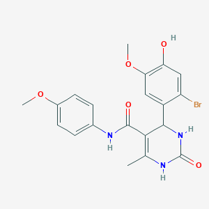 molecular formula C20H20BrN3O5 B4098382 4-(2-bromo-4-hydroxy-5-methoxyphenyl)-N-(4-methoxyphenyl)-6-methyl-2-oxo-1,2,3,4-tetrahydro-5-pyrimidinecarboxamide 