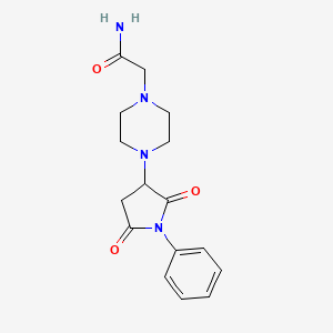 molecular formula C16H20N4O3 B4098388 2-[4-(2,5-Dioxo-1-phenylpyrrolidin-3-yl)piperazin-1-yl]acetamide 