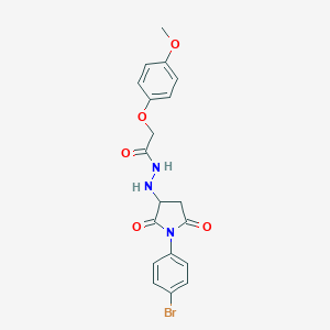 molecular formula C19H18BrN3O5 B409839 N'-[1-(4-bromophenyl)-2,5-dioxopyrrolidin-3-yl]-2-{[4-(methyloxy)phenyl]oxy}acetohydrazide 