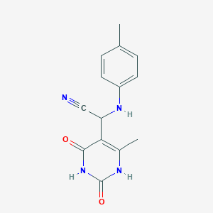 molecular formula C14H14N4O2 B4098396 (6-methyl-2,4-dioxo-1,2,3,4-tetrahydro-5-pyrimidinyl)[(4-methylphenyl)amino]acetonitrile 