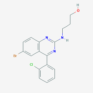 3-{[6-Bromo-4-(2-chlorophenyl)quinazolin-2-yl]amino}propan-1-ol