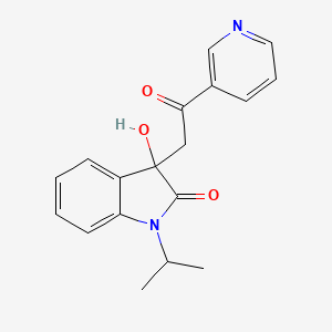 3-hydroxy-3-[2-oxo-2-(pyridin-3-yl)ethyl]-1-(propan-2-yl)-1,3-dihydro-2H-indol-2-one