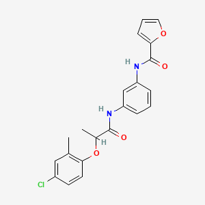 molecular formula C21H19ClN2O4 B4098426 N-(3-{[2-(4-chloro-2-methylphenoxy)propanoyl]amino}phenyl)furan-2-carboxamide 