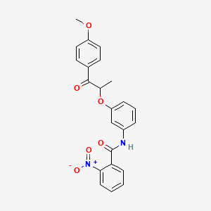 N-(3-{[1-(4-methoxyphenyl)-1-oxopropan-2-yl]oxy}phenyl)-2-nitrobenzamide