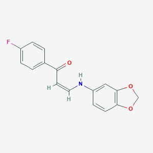 molecular formula C16H12FNO3 B409844 3-(1,3-Benzodioxol-5-ylamino)-1-(4-fluorophenyl)-2-propen-1-one 