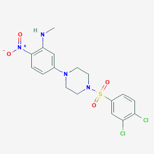 molecular formula C17H18Cl2N4O4S B4098450 (5-{4-[(3,4-dichlorophenyl)sulfonyl]-1-piperazinyl}-2-nitrophenyl)methylamine 