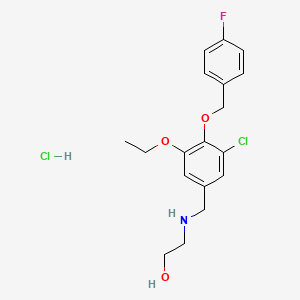 2-[[3-Chloro-5-ethoxy-4-[(4-fluorophenyl)methoxy]phenyl]methylamino]ethanol;hydrochloride